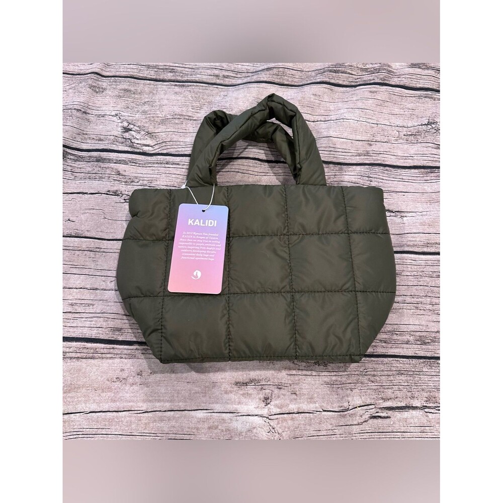 Amazon Olive Green Quilted 5L Hand Bag for Women ~12”x8”